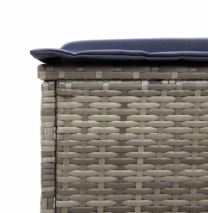 Adjustable Outdoor Lounge Chairs Set of 2 Gray PE Rattan Patio Chaise Lounger with 5-Position Backrest Weather-Safe - Photo 9