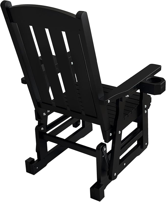 Fortune Candy Wooden Patio Glider for One Person, with High Back and Deep Contoured Seat, Solid Fir Wood - Photo 9