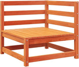 Brown Waxed Pine Outdoor Corner Sofa, 10.9x10.9x10.4 in Cube Seat, Weather-Smart Cushions - Photo 4