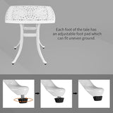 Cast Aluminum Square Table with 1.6 inch Umbrella Hole, Outdoor Patio End Side Table - Photo 7