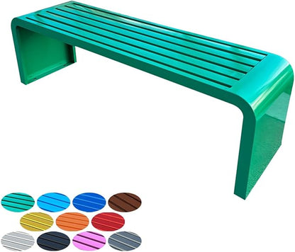 2-Person Garden Bench, Suit for Garden, Porch and Park, Outdoor Garden Benches, 2-Person Park Bench, Metal Park Bench for Outside(Green,59.1x15.7x17.7in(LxWxH))