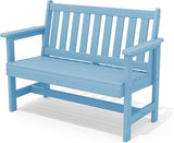 SERWALL Outdoor Bench, HDPE Outdoor Benches Weatherproof, 2-Person Garden Bench with 660 lbs Weight Capacity - Photo 1