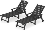 LUE BONA Outdoor Chaise Lounge Chairs Set of 2, HDPS Lounge Chair, 5 Positions Adjustable Pool Lounge Chairs - Photo 8