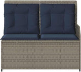Gray Poly Rattan Garden Bench with Cushion - Photo 4