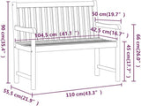 Patio Bench Garden Bench Outdoor Bench for Outdoors Porch Entryway Furniture for Yard 43.3" Solid Acacia Wood - Photo 2