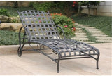 Bowery Hill Iron Patio Chaise Lounge, 73 in Long, Heavy Duty Frame, Antique Black Finish, 5-Position Adjustable - Photo 1