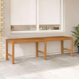 Solid Teak Wood Garden Bench 59.1 Inch Long Durable Outdoor Indoor Seating for Three - Photo 1
