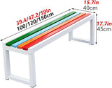 Outdoor Metal Garden Bench Seat, Park Benches with Anti-Rust Aluminum Steel Metal Frame, Slatted Seat - Photo 6