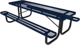 COATEDOUTDOORFURNITURE T8-TXTDBL Heavy Duty Rectangular Portable Picnic Table, 8 Ft, Textured Dark Blue, Made in America - Photo 1