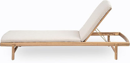 Christopher Knight Home Brolen Acacia Wood Chaise Lounge Chair Outdoor Set of 2, Patio Outdoor Chaise Lounge with Cushions, Adjustable Backrest Lounge Sofa, Wooden Sunbathing Pool Lounger, Teak+Beige