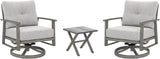3 Pieces Outdoor Patio Bistro Set, Aluminum Swivel Chairs Patio Furniture Set with Thick Cushions - Photo 1