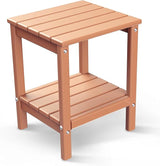 BRIOPAWS Outdoor-Side-Table | Small | HDPE Plastic | Patio End-Table | 2-Shelf Adirondack Outside Tables | All Weather - Photo 1