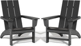 Poly Lumber Adirondack Chairs Set of 2, All-Weather Resistant Outdoor Patio Chairs, Look Like Wood - Photo 1