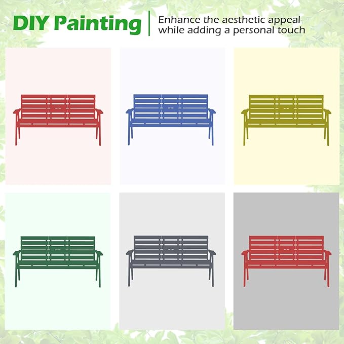 HAPPYGRILL Outdoor Fir Wood Bench with Foldable Middle Table, 2-3 Person Patio Garden Bench with Armrests and Backrests, Wooden Loveseat Chair with 710lbs Capacity (Natural)