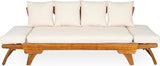 Christopher Knight Home Gary Patio Convertible Couch, Wooden Outdoor Daybed - Photo 7