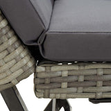 Garden Bench Deck Bench Patio Bench with Cushions 69.3" Gray Poly Rattan - Photo 7