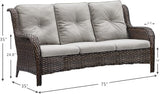 HUMMUH Outdoor Furniture 4 Pieces Patio Furniture Set Wicker Outdoor Sectional Sofa with 2 Patio Chairs - Photo 2