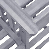 vidaXL Solid Acacia Wood Patio Chairs with Tea Table and Cushions - Garden Seats for Patio and Outdoor - Gray and - Photo 5