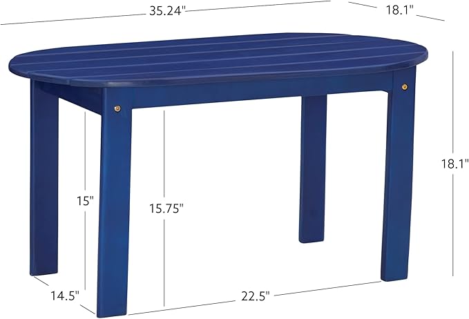 Linon Jayde Outdoor Blue Adirondack Coffee Table - Photo 3