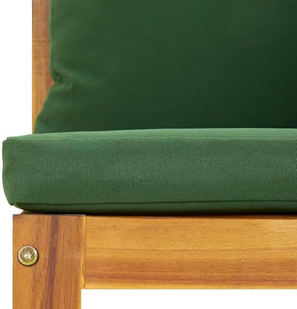 Green Acacia Wood Outdoor Modular Corner Sofa Unit for Patio, Balcony, and Garden Seating Areas