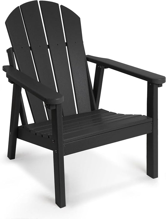 Adirondack Chair, HDPE All Weather Adirondack Chairs, Fire Pit Chairs, Patio Chairs, Lawn Chairs. Perfect for Porch, Patio, Poolside, Deck.