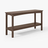 WestinTrends Malibu 55" Outdoor Patio HDPE Adirondack 2-Tier Shelf Console Table, Dark Brown - Photo 2
