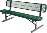 COATEDOUTDOORFURNITURE Heavy-Duty Portable Outdoor Bench Thermoplastic Coated, Expanded Metal, Commercial-Grade Seating - Photo 1