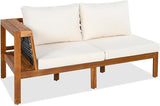 Outdoor L-Shaped Sofa Furniture Set with Coffee Table, Woven Mesh Armrests and Side Table - Photo 9
