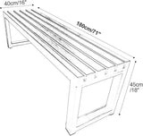 Patio Metal Bench, Garden Benches for Outdoors, Porch Furniture for Outside Park, Picnic, Yard - Photo 2
