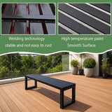 Patio Benches for Outdoors Metal Garden Bench 39" 47" 59" 71" Porch Furniture 2-4 Seating Without Backrest Weatherproof - Photo 3