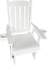 Fortune Candy Wooden Patio Glider for One Person, with High Back and Deep Contoured Seat, Solid Fir Wood - Photo 7