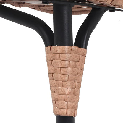 Patio Egg Chair, Oversized Outdoor Wicker Egg Chair with 8" Thick Cushion, PE Rattan Lounge Chair with Steel Frame for Balcony, Backyard, Garden, Sunroom, Beige