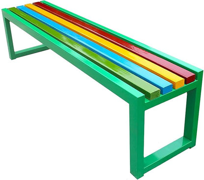 Wooden Patio Garden Bench Metal, Outdoor Park Benches for Outside, Waterproof Metal Garden Bench for Porch, Yard, Lawn, Balcony(Green,100cm/39in)