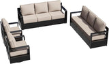 Outdoor Aluminum Furniture Set, 4-Piece Patio Conversation Set, 2 Swivel Chairs and 2 Sofa, All-Weather Metal Frame - Photo 7