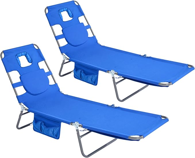SUNNYFEEL Beach Lounge Chair, Backpack Reclining Beach Chairs Lay Flat, Sun Face Down Tanning Chair - Photo 1