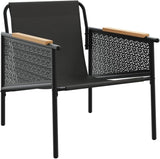 4-Piece Black Powder-Coated Steel Balcony Furniture Set with Removable Cushions for Outdoor Patio Terrace Backyard - Photo 4