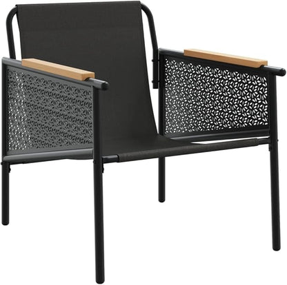 4 Piece Small Balcony Furniture Set Black Powder-Coated Metal Outdoor Patio Bistro Chairs with Removable Cushions Modern Conversation Seating for Apartment Porch Terrace