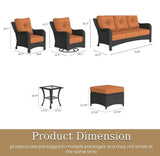 9 Piece Patio Furniture Set, All-Weather Wicker Outdoor Conversation Set with Swivel Rocking Chair and 6 Inch Thick - Photo 2