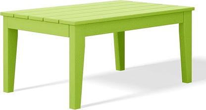 WestinTrends Malibu Low Outdoor HDPE Patio Rectangle Coffee Table, Lime