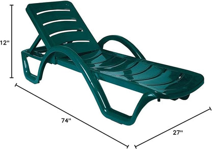 Compamia Sunrise Pool Chaise Lounge in Green (Set of 4)