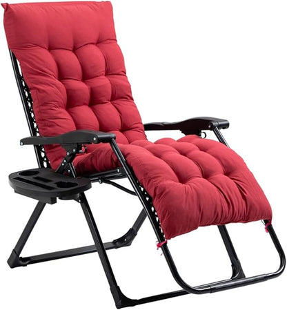 Red Reclining Lounge Chair - for Beach, Yard, Pool, Deck, Patio Outdoor Chaise Lounge, Reclining Adjustable Chair for Sunbathing, Folding Chair 35.5" L x 27.5" W x 46.5" H