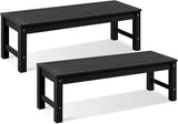 Psilvam Knight Bench Set of 2, Two Person Outdoor Poly Lumber Patio Backless Bench - Photo 1