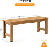ONBRILL Outdoor Benches Weatherproof, 2-Person Poly Lumber Garden Bench - Photo 3