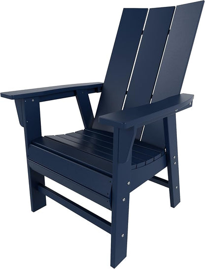 WO WESTIN OUTDOOR HDPE Shoreside Modern Curveback Adirondack Dining Chair,Navy Blue
