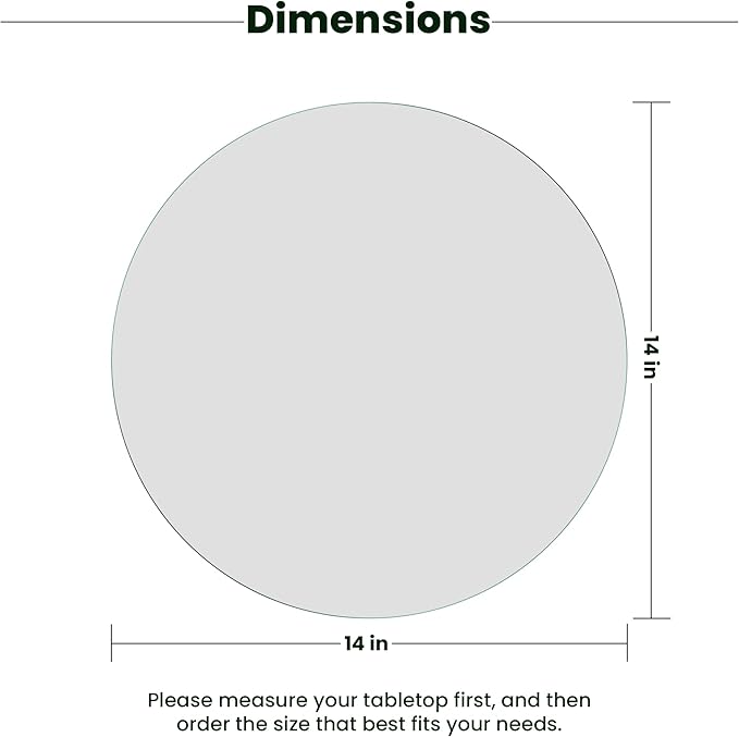 14 inch Round 1/4" Thick Pencil Polished Edge Glass Table Top with 6 Bumpers - Tempered - Photo 3