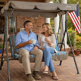 Kozyard Alicia 3-Seat Patio Swing, Outdoor Canopy Swing with Steel Frame - Photo 2