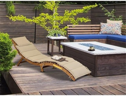 East West Furniture BHNU1NA Helena Patio Chaise Lounge - Outdoor Acacia Wood Sunlounger Chairs for Poolside, Deck, Lawn, 72x22x25 Inch, Natural Oil