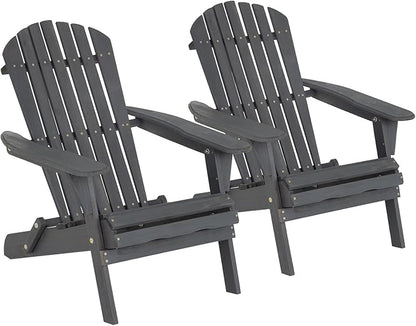 FDW Folding Adirondack Chairs Set of 2, All Weather Patio Chairs Outdoor Fire Pit Chairs for Patio Lawn Garden Backyard Deck Pool Beach