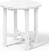 WestinTrends Dylan Adirondack Round Outdoor Side Table, White - Photo 4