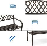 Outdoor Bench Nordic Retro Outdoor Metal Garden Bench Hollow Mesh Decorative Bench Suitable for Outdoor Courtyard - Photo 5